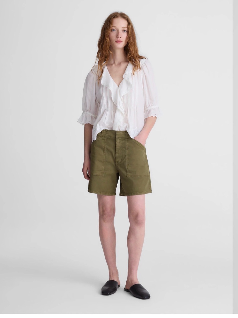 Madewell Essex Utility Shorts, Faded Ivy, size 28